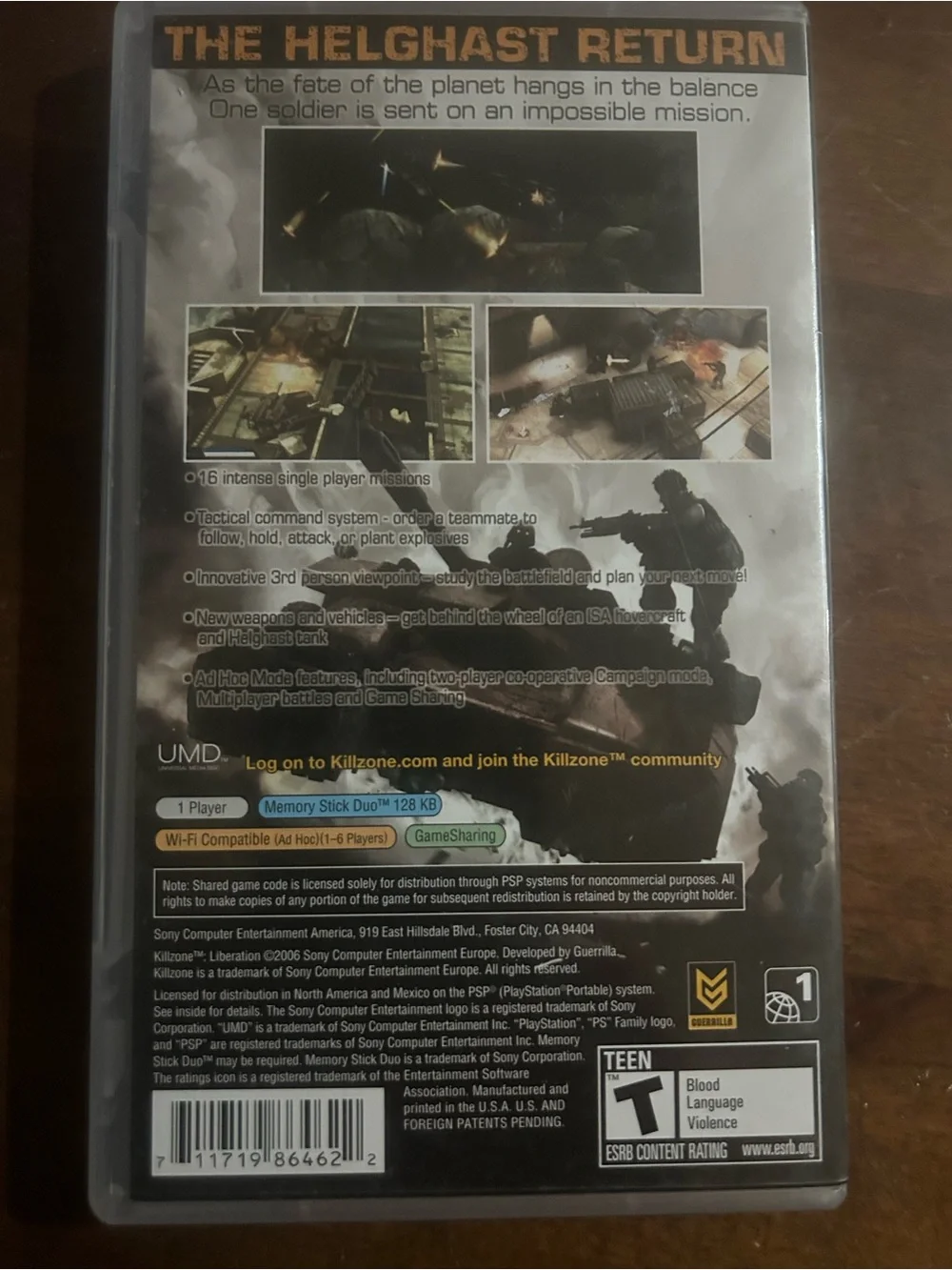 Killzone Liberation CIB Video Game for the Sony PSP PlayStation Portable System